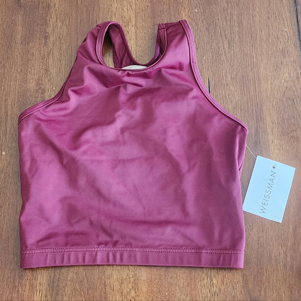 Weissman Maroon Dance Crop Top XSA‎